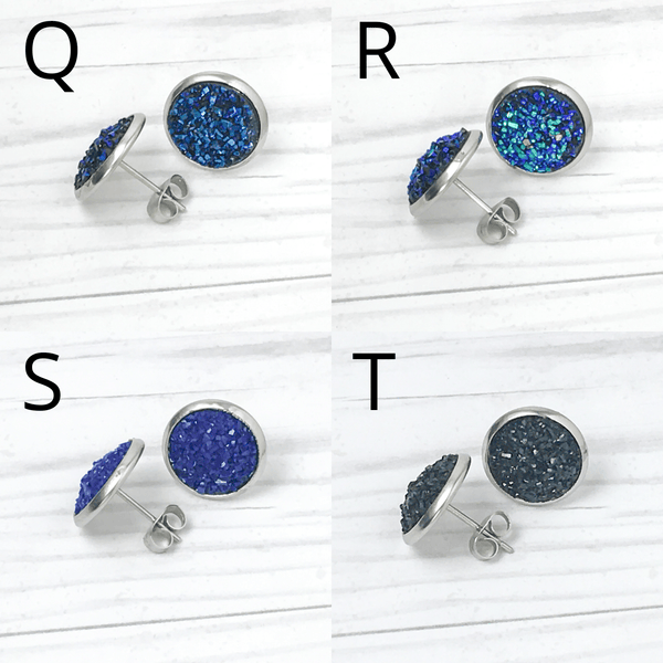 Dazzling Druzy Stainless Steel Stud Earrings - 20 Colors - Find Your Joy Today
