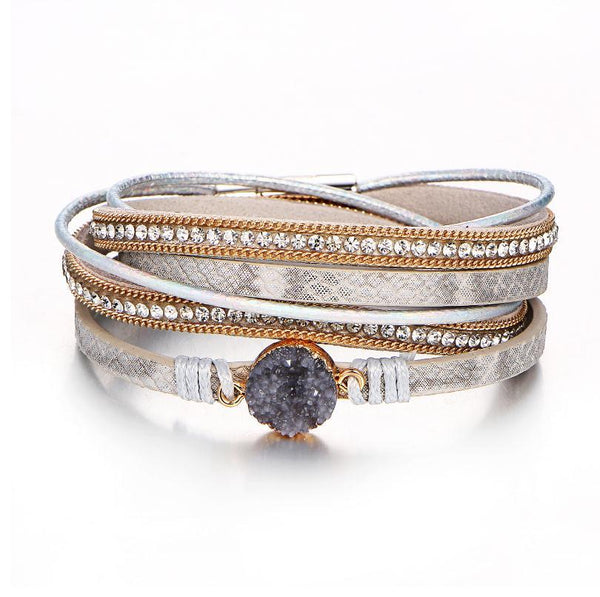 Trendy Velvet & Rhinestone Druzy Bracelet - Find Your Joy Today