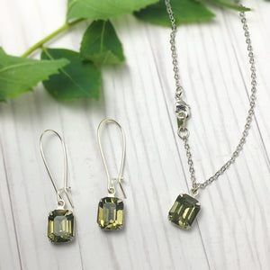 Black Diamond Swarovski Crystal Earrings and Necklace - Find Your Joy Today