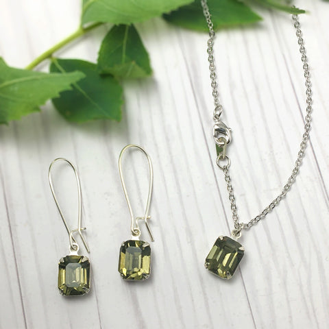 Black Diamond Swarovski Crystal Earrings and Necklace - Find Your Joy Today