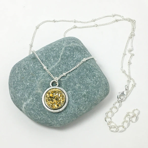 Dazzling Druzy Sparkling Round Necklace - Silver or Gold - Find Your Joy Today