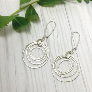 Swirl Hammered Drop Earrings - Silver or Gold - Find Your Joy Today