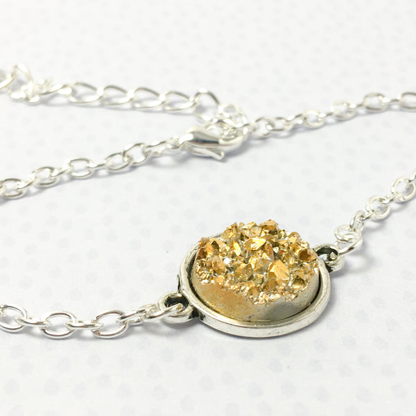 Dazzling Druzy Antique Silver Bracelet - 7 Colors - Find Your Joy Today