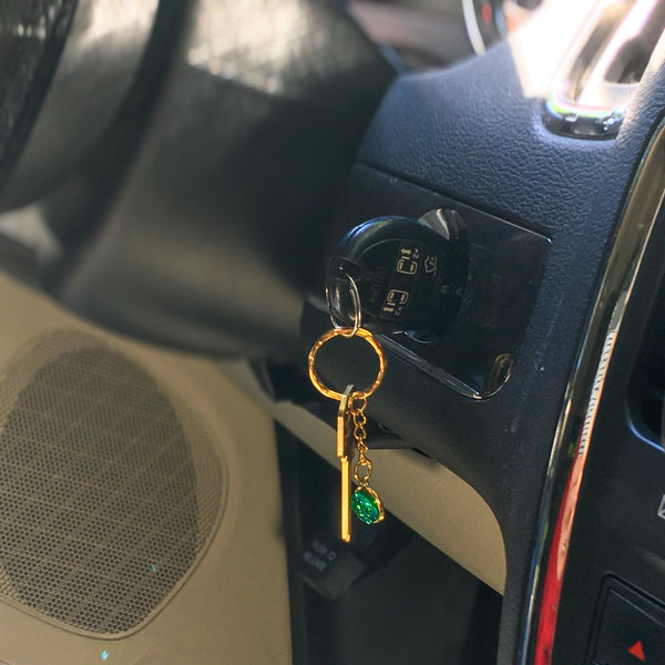 Glistening Golden Green Druzy Keychain - Find Your Joy Today