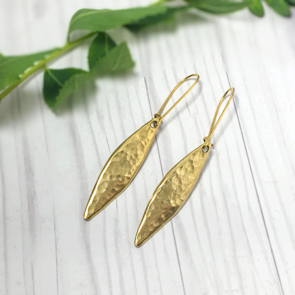 Diamond Hammered Drop Earrings - Copper - Silver - Gold - Find Your Joy Today