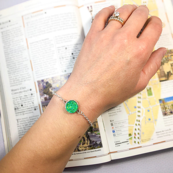 Dazzling Druzy Antique Silver Bracelet - 7 Colors - Find Your Joy Today