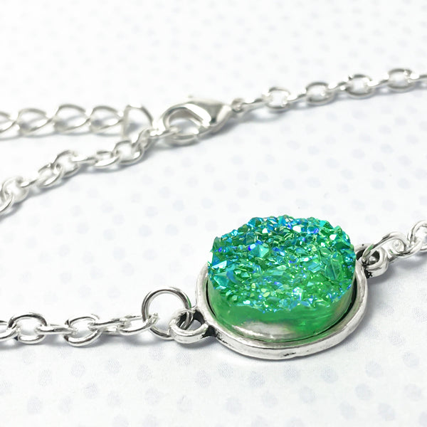 Dazzling Druzy Antique Silver Bracelet - 7 Colors - Find Your Joy Today