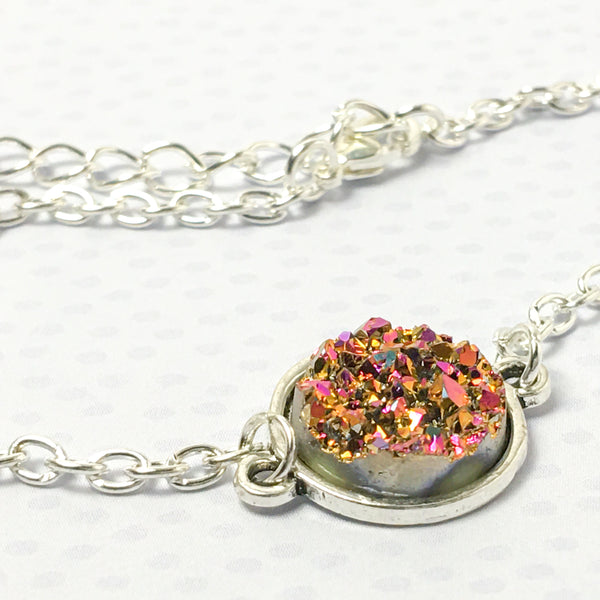 Dazzling Druzy Antique Silver Bracelet - 7 Colors - Find Your Joy Today