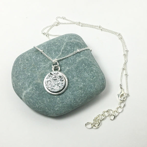 Dazzling Druzy Sparkling Round Necklace - Silver or Gold - Find Your Joy Today
