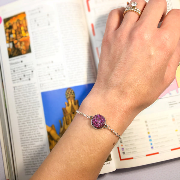 Dazzling Druzy Antique Silver Bracelet - 7 Colors - Find Your Joy Today