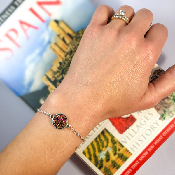 Dazzling Druzy Antique Silver Bracelet - 7 Colors - Find Your Joy Today