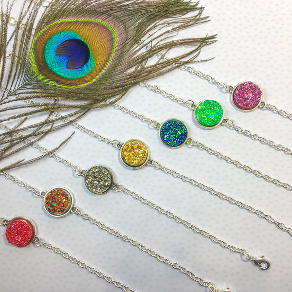 Dazzling Druzy Antique Silver Bracelet - 7 Colors - Find Your Joy Today