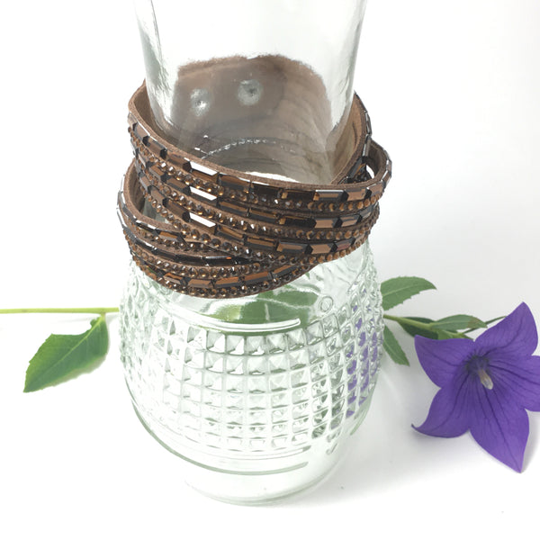Caramel Rhinestone Slake Bracelet - Find Your Joy Today